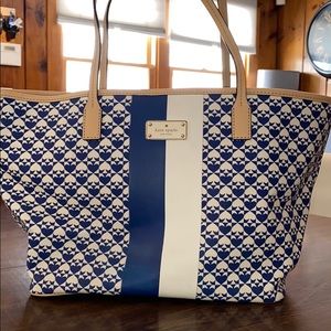 Kate Spade blue and white tote